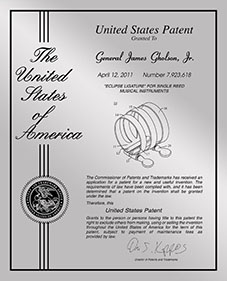 Patent Plaques Custom Wall Hanging Contemporary Metal Patent Presentation Plate - 10" x 13" Silver.