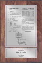 Patent Plaques Custom Wall Hanging Traditional Patent Plaque - 8" x 12" Silver on Walnut.